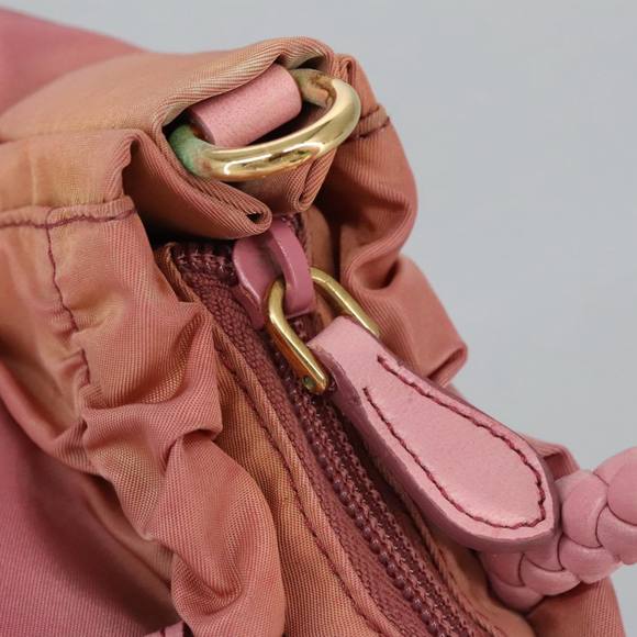 PRADA Hand Bag Nylon 2way Pink Gold Auth 100093 - Picture 15 of 16